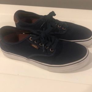 Men’s navy canvas vans sz 7